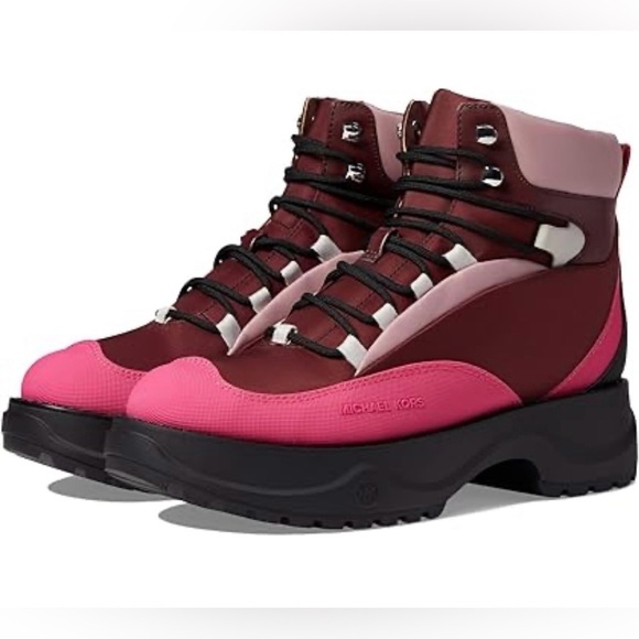 Michael Kors Dupree Hiker Booties Merlot Multi Size 8 1/2 NIB - Picture 1 of 12